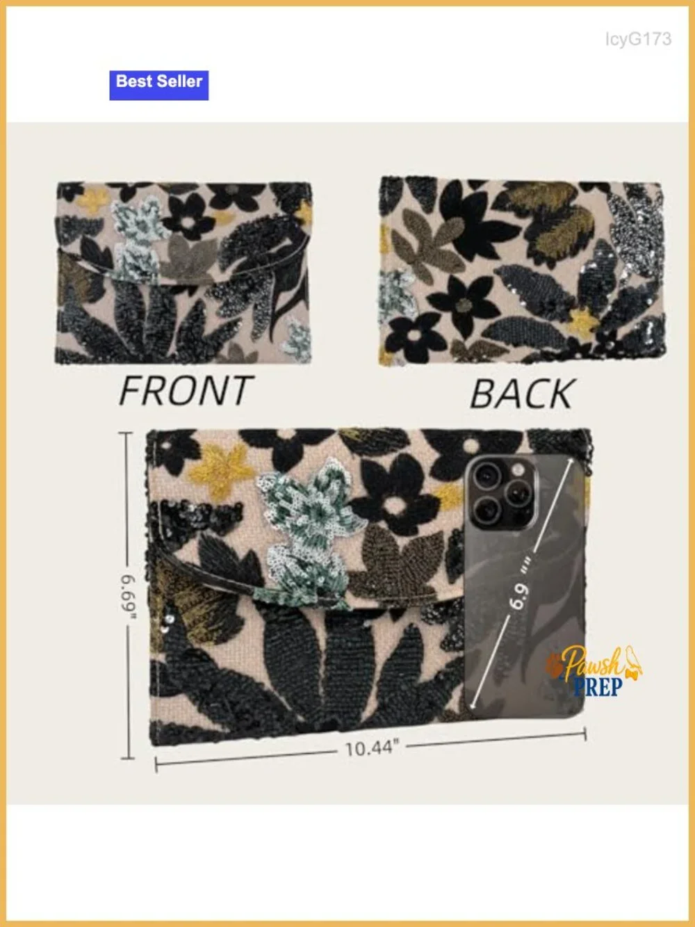 Embroidered Clutch Purse Women Floral Sequin Evening Bag Wedding Guest Handbags
